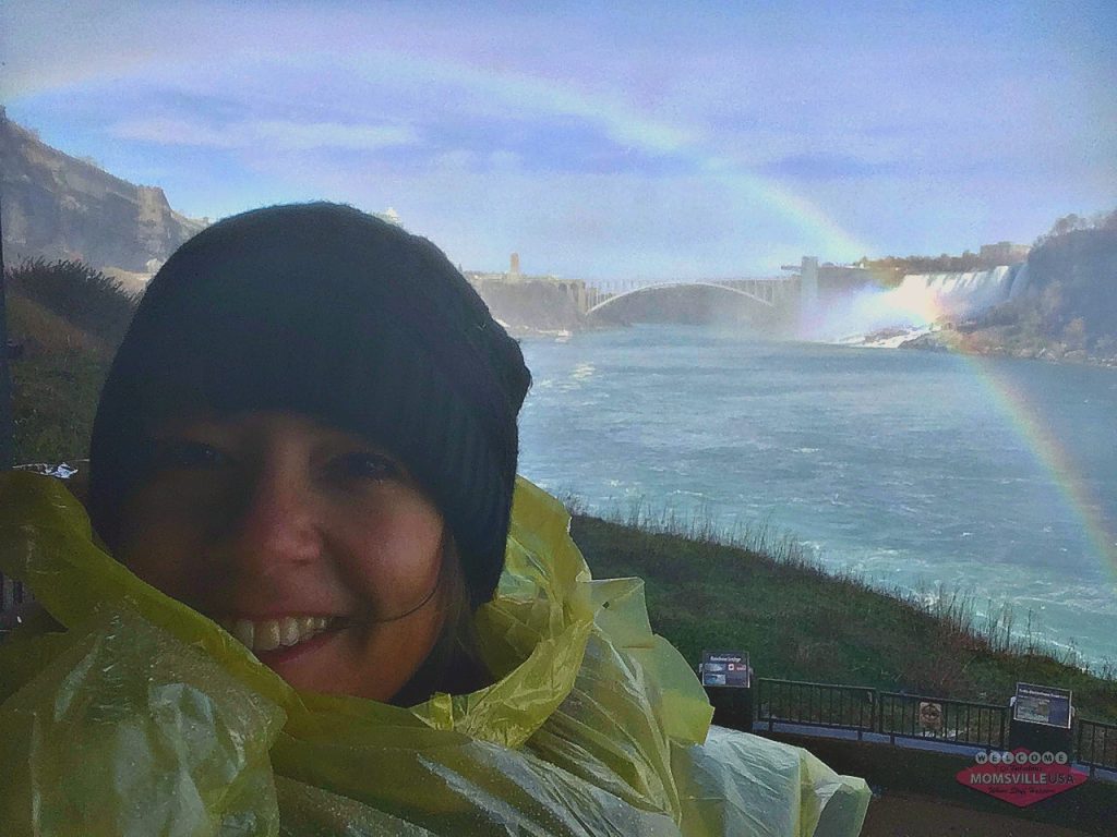 Niagara Falls behind the falls